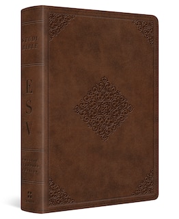 Front cover_Esv Study Bible, Personal Size (trutone, Saddle, Ornament Design)
