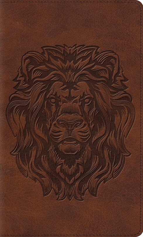 Front cover_Esv Thinline Bible (trutone, Brown, Royal Lion Design)