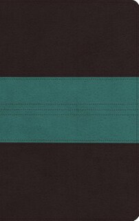 Esv Large Print Personal Size Bible (trutone, Dark Brown/teal, Trail Design)