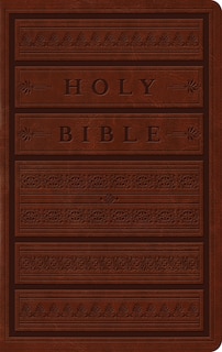 Couverture_Esv Large Print Personal Size Bible (trutone, Brown, Engraved Mantel Design)