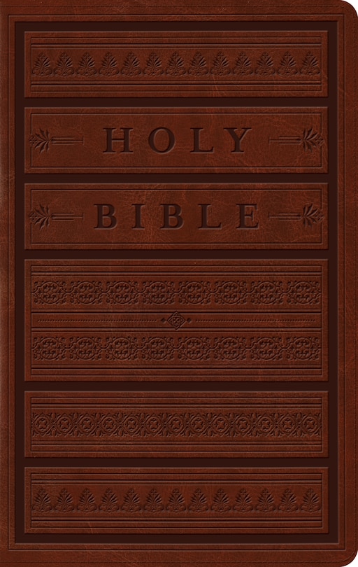 Couverture_Esv Large Print Personal Size Bible (trutone, Brown, Engraved Mantel Design)