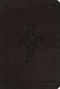 Couverture_Esv Value Large Print Compact Bible (trutone, Charcoal, Celtic Cross Design)