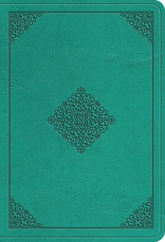 Couverture_Esv Value Large Print Compact Bible (trutone, Teal, Ornament Design)