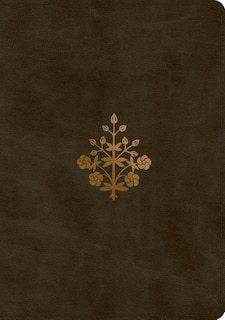 Couverture_Esv Single Column Journaling Bible, Large Print (trutone, Olive, Branch Design)