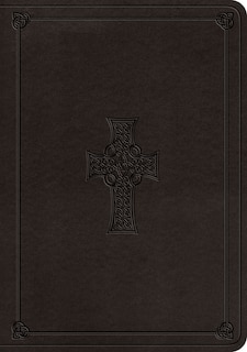 Couverture_Esv Single Column Journaling Bible, Large Print (trutone, Charcoal, Celtic Cross Design)