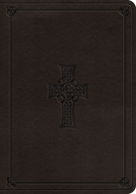 Couverture_Esv Single Column Journaling Bible, Large Print (trutone, Charcoal, Celtic Cross Design)