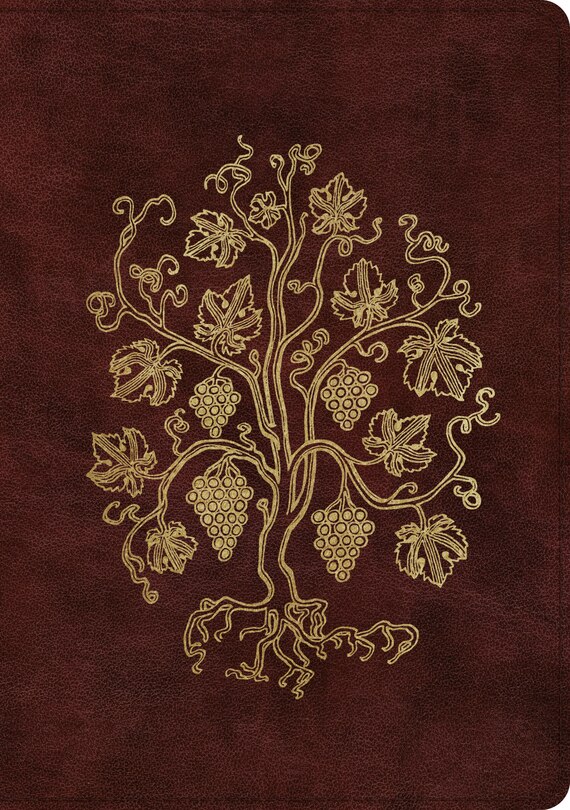 Front cover_Esv Single Column Journaling Bible, Large Print (trutone, Burgundy, Grapevine Design)
