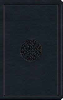 Front cover_Esv Large Print Value Thinline Bible (trutone, Navy, Mosaic Cross Design)