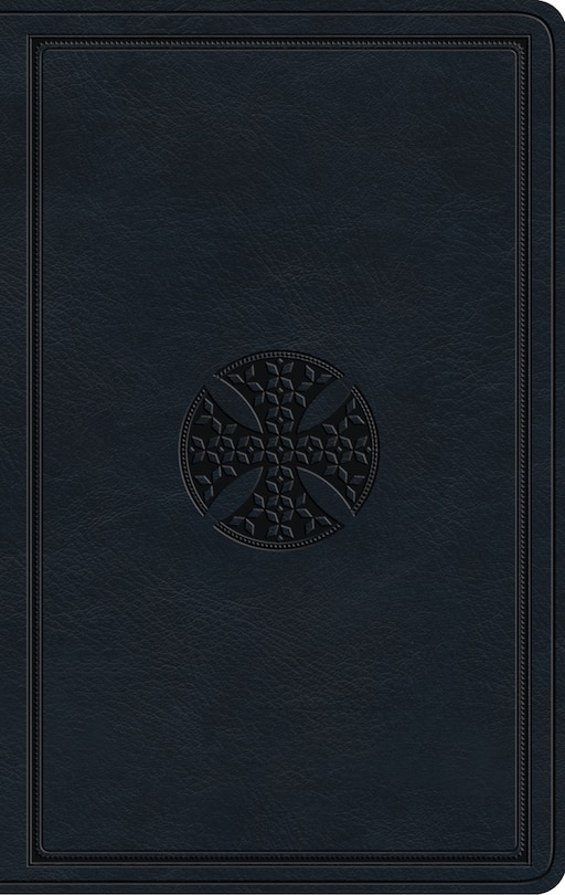 Front cover_Esv Large Print Value Thinline Bible (trutone, Navy, Mosaic Cross Design)