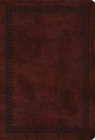 Front cover_Esv Large Print Compact Bible (trutone, Mahogany, Border Design)
