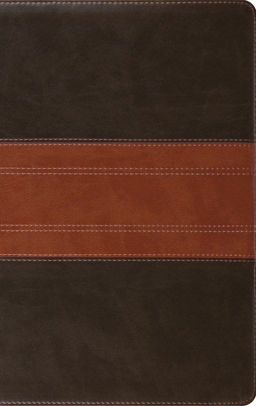 Front cover_Esv Large Print Personal Size Bible (trutone, Forest/tan, Trail Design)