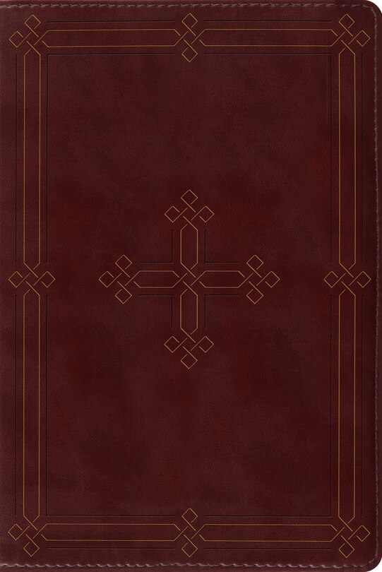 Esv Study Bible, Personal Size (trutone, Crimson, Engraved Cross Design)