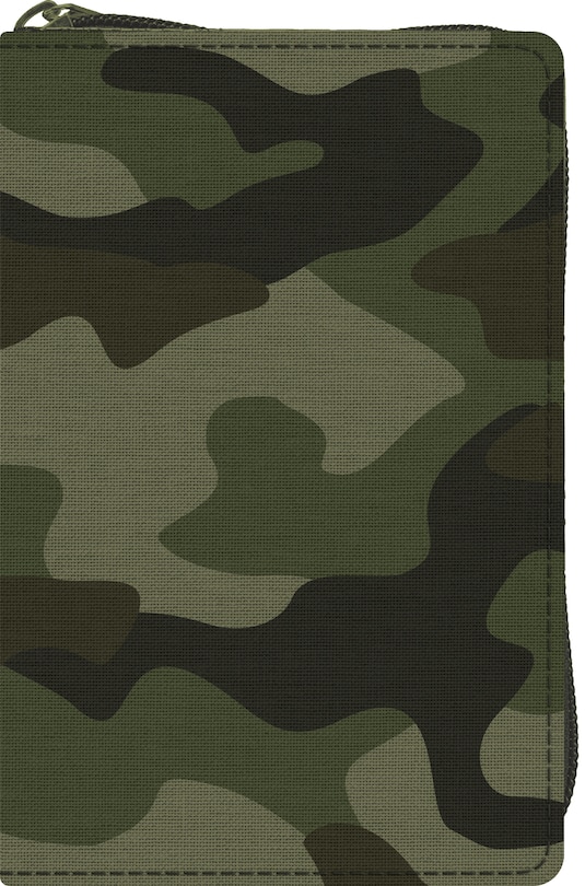 Front cover_Esv Compact Bible (canvas With Zipper, Camo Design)