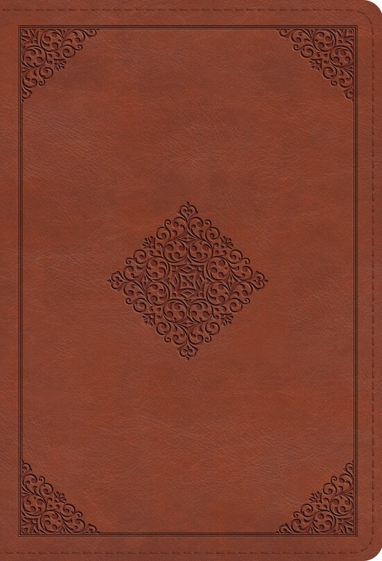 Couverture_Esv Large Print Compact Bible (trutone, Terracotta, Ornament Design)