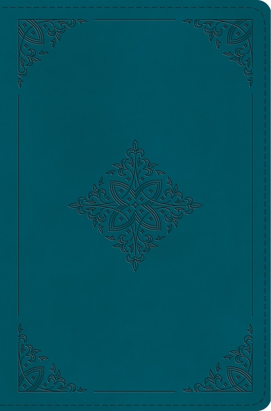 Couverture_ESV Compact Bible (TruTone, Deep Teal, Fleur-de-lis Design)