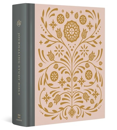 Front cover_ESV Journaling Study Bible (Cloth over Board, Blush/Ochre, Floral Design)