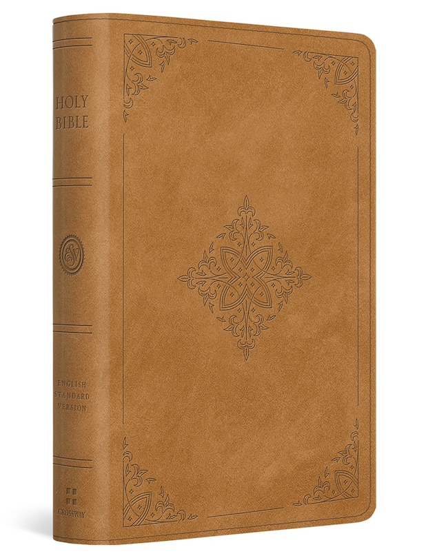 Couverture_ESV Large Print Bible (Trutone, Nubuck Caramel, Fleur-De-Lis Design)