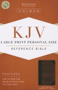 KJV LARGE PRINT PERSONAL SIZE REFERENCE BIBLE, CLASSIC MAHOGANY LEATHE
