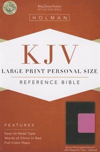 KJV LARGE PRINT PERSONAL SIZE REFERENCE BIBLE, BROWN/PINK LEATHERTOUCH