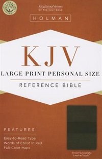 KJV LARGE PRINT PERSONAL SIZE REFERENCE BIBLE, BROWN/CHOCOLATE LEATHER