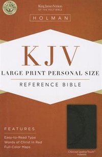 Kjv Large Print Personal Size Reference Bible, Charcoal Leathertouch Indexed