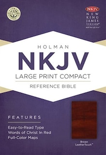 Couverture_Nkjv Large Print Compact Reference Bible, Brown Leathertouch With Celtic Cross