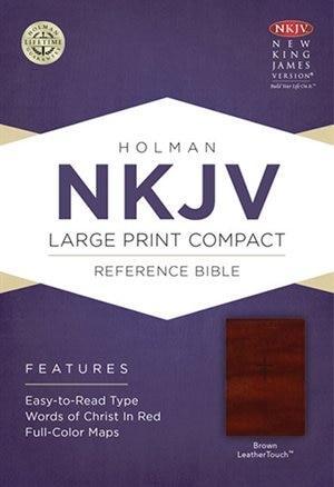 Couverture_Nkjv Large Print Compact Reference Bible, Brown Leathertouch With Celtic Cross