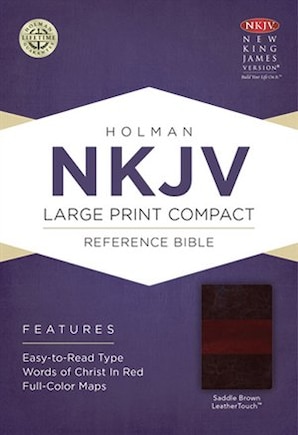 Nkjv Large Print Compact Reference Bible, Saddle Brown Leathertouch