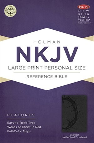 Front cover_Nkjv Large Print Personal Size Reference Bible, Charcoal Leathertouch Indexed