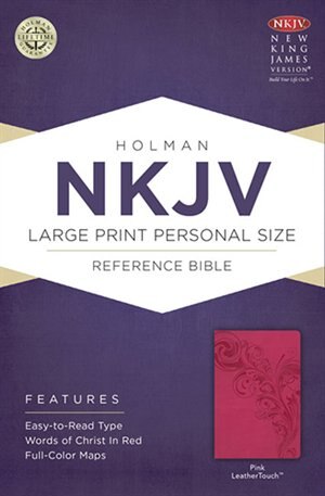 NKJV LARGE PRINT PERSONAL SIZE REFERENCE BIBLE, PINK LEATHERTOUCH