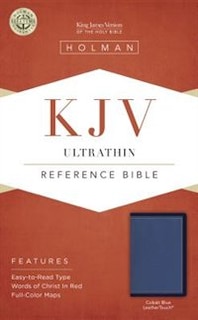 KJV ULTRATHIN REFERENCE BIBLE, COBALT BLUE LEATHERTOUCH