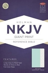 Front cover_NKJV GIANT PRINT REFERENCE BIBLE, MINT GREEN LEATHERTOUCH, INDEXED