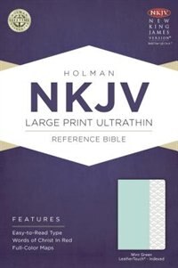 Front cover_Nkjv Large Print Ultrathin Reference Bible, Mint Green Leathertouch, Indexed