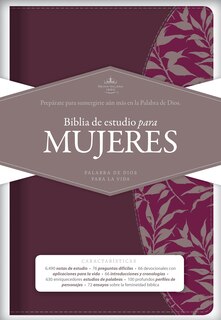 Couverture_RVR 1960 Biblia de Estudio para Mujeres, vino tinto/fucsia símil piel