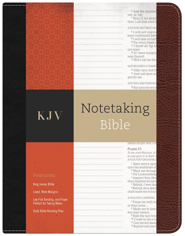 Front cover_KJV Notetaking Bible, Black/Brown Bonded Leather Hardcover