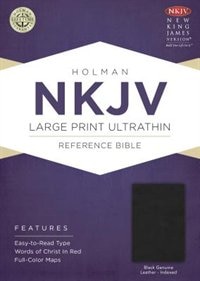 Front cover_Nkjv Large Print Ultrathin Reference Bible, Black Genuine Leather Indexed