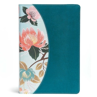 Front cover_The CSB Study Bible For Women, Teal Flowers LeatherTouch, Indexed