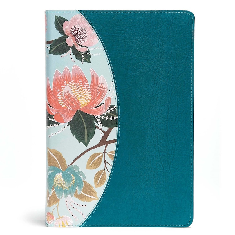 Front cover_The CSB Study Bible For Women, Teal Flowers LeatherTouch, Indexed