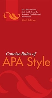 Front cover_Concise Rules of APA Style