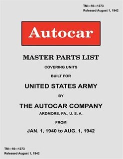 Couverture_Autocar Master Parts List Covering Units Built For United States Army 1940-1942
