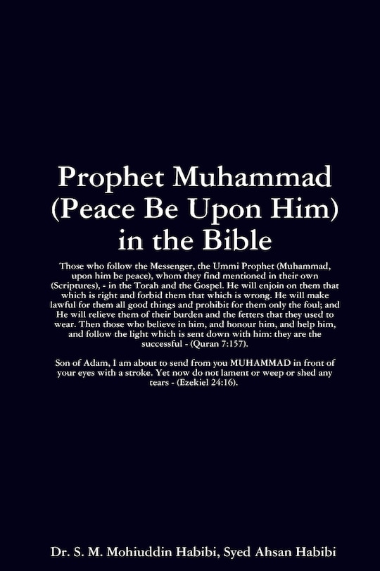 Front cover_Prophet Muhammad (Peace Be Upon Him) in the Bible