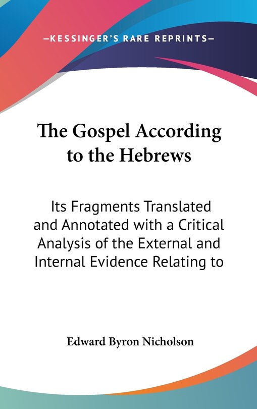 Front cover_The Gospel According to the Hebrews