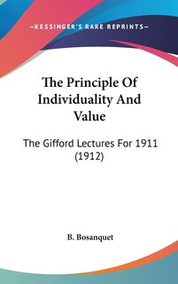 Couverture_The Principle Of Individuality And Value