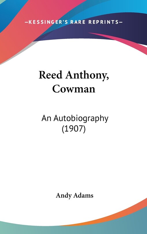 Front cover_Reed Anthony, Cowman