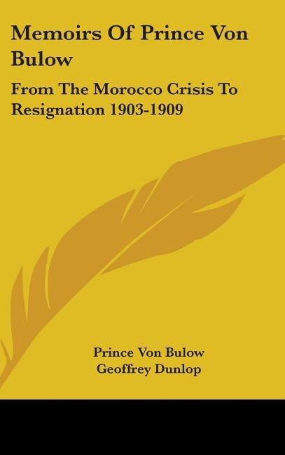 Front cover_Memoirs Of Prince Von Bulow