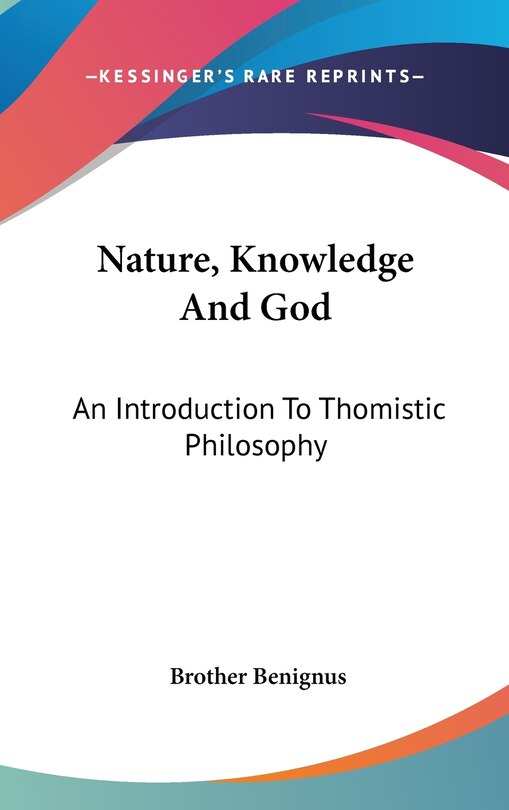 Front cover_Nature, Knowledge And God