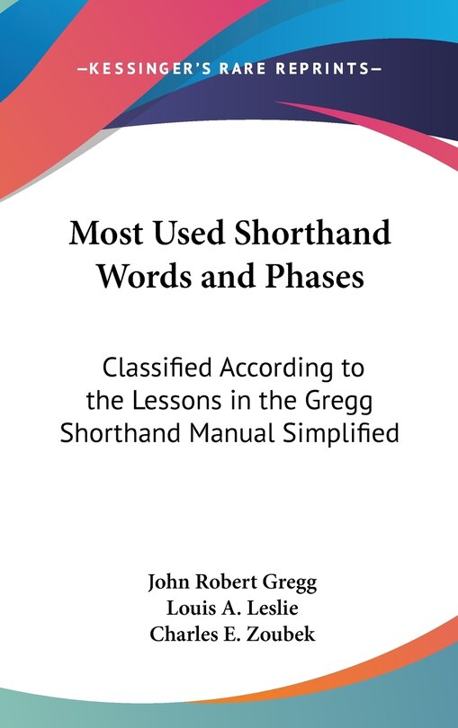 Front cover_Most Used Shorthand Words and Phases