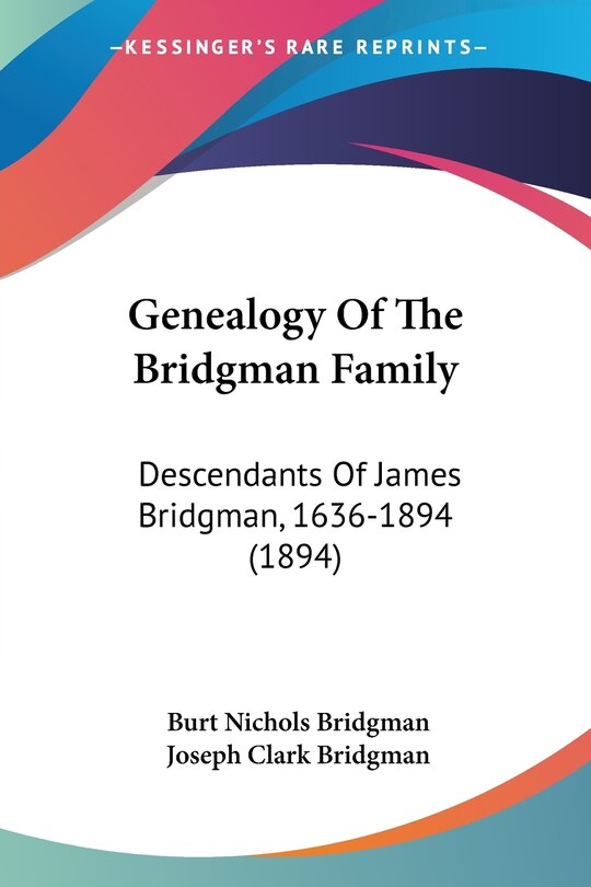 Front cover_Genealogy Of The Bridgman Family