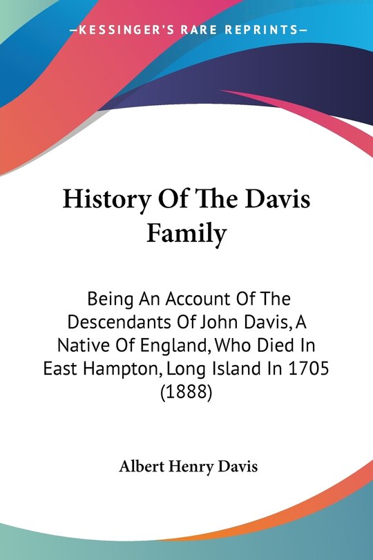 Couverture_History Of The Davis Family