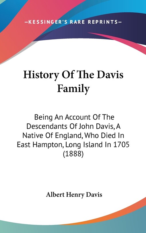 Front cover_History Of The Davis Family